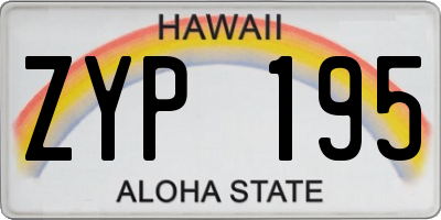 HI license plate ZYP195