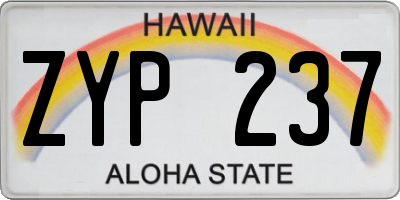 HI license plate ZYP237