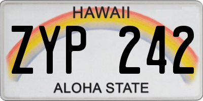 HI license plate ZYP242