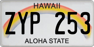 HI license plate ZYP253