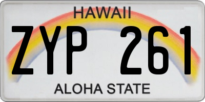HI license plate ZYP261