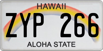 HI license plate ZYP266