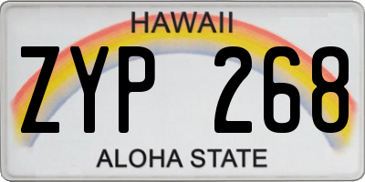 HI license plate ZYP268