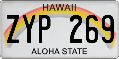 HI license plate ZYP269
