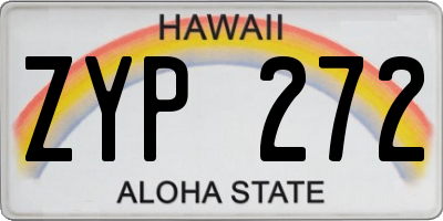 HI license plate ZYP272