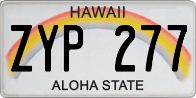 HI license plate ZYP277