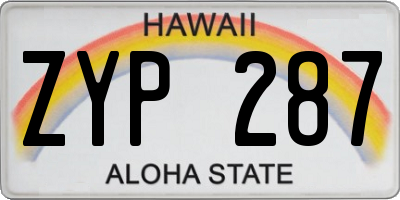 HI license plate ZYP287
