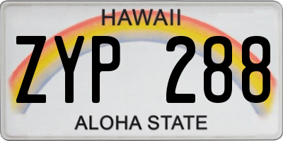 HI license plate ZYP288