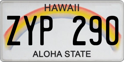 HI license plate ZYP290