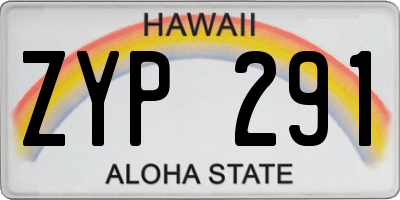HI license plate ZYP291