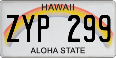 HI license plate ZYP299