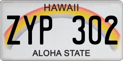 HI license plate ZYP302