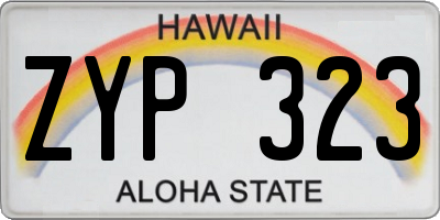 HI license plate ZYP323