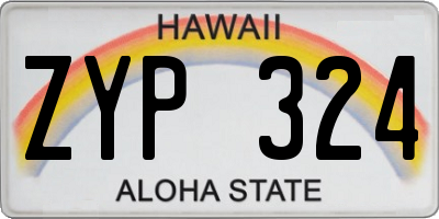 HI license plate ZYP324