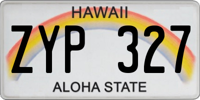 HI license plate ZYP327