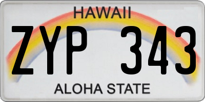 HI license plate ZYP343