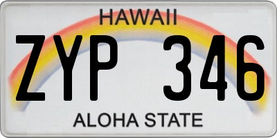 HI license plate ZYP346