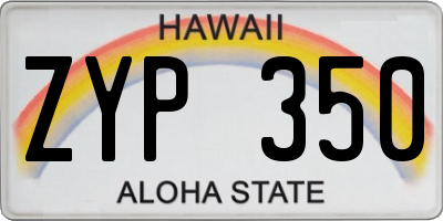 HI license plate ZYP350