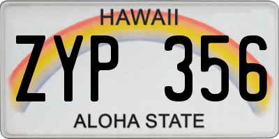 HI license plate ZYP356