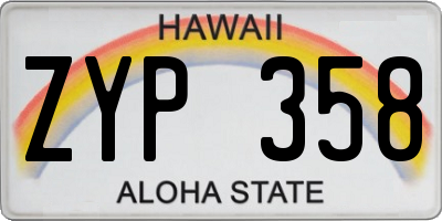 HI license plate ZYP358