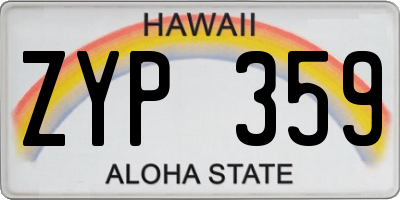 HI license plate ZYP359