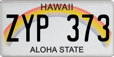 HI license plate ZYP373