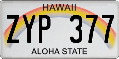 HI license plate ZYP377