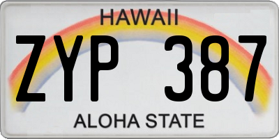 HI license plate ZYP387