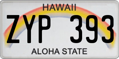 HI license plate ZYP393