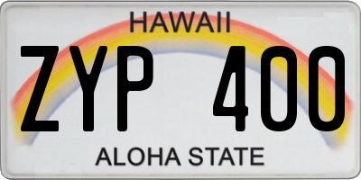 HI license plate ZYP400