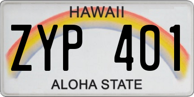 HI license plate ZYP401