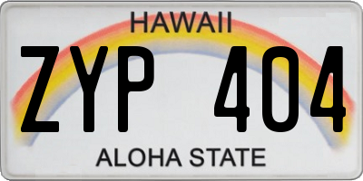 HI license plate ZYP404