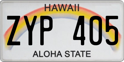 HI license plate ZYP405