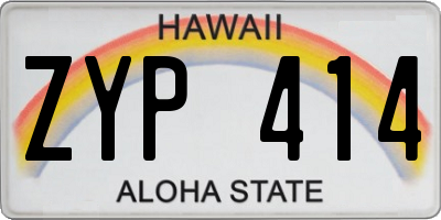 HI license plate ZYP414