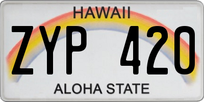 HI license plate ZYP420