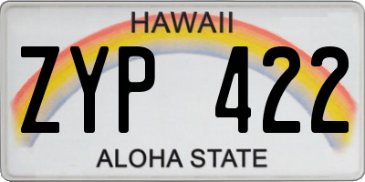 HI license plate ZYP422