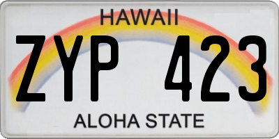 HI license plate ZYP423