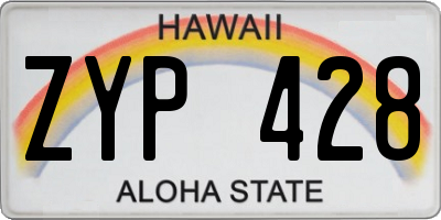 HI license plate ZYP428