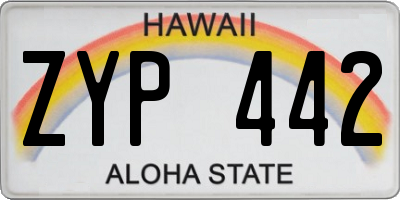 HI license plate ZYP442