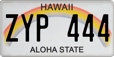 HI license plate ZYP444