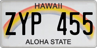HI license plate ZYP455