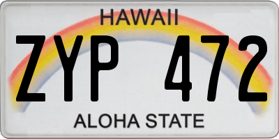 HI license plate ZYP472