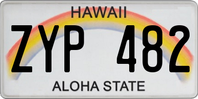 HI license plate ZYP482