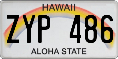 HI license plate ZYP486