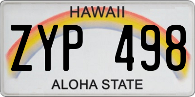 HI license plate ZYP498