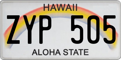 HI license plate ZYP505