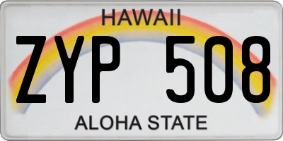 HI license plate ZYP508