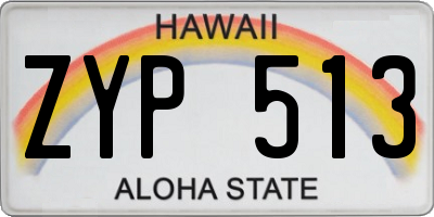 HI license plate ZYP513