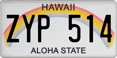 HI license plate ZYP514