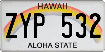 HI license plate ZYP532